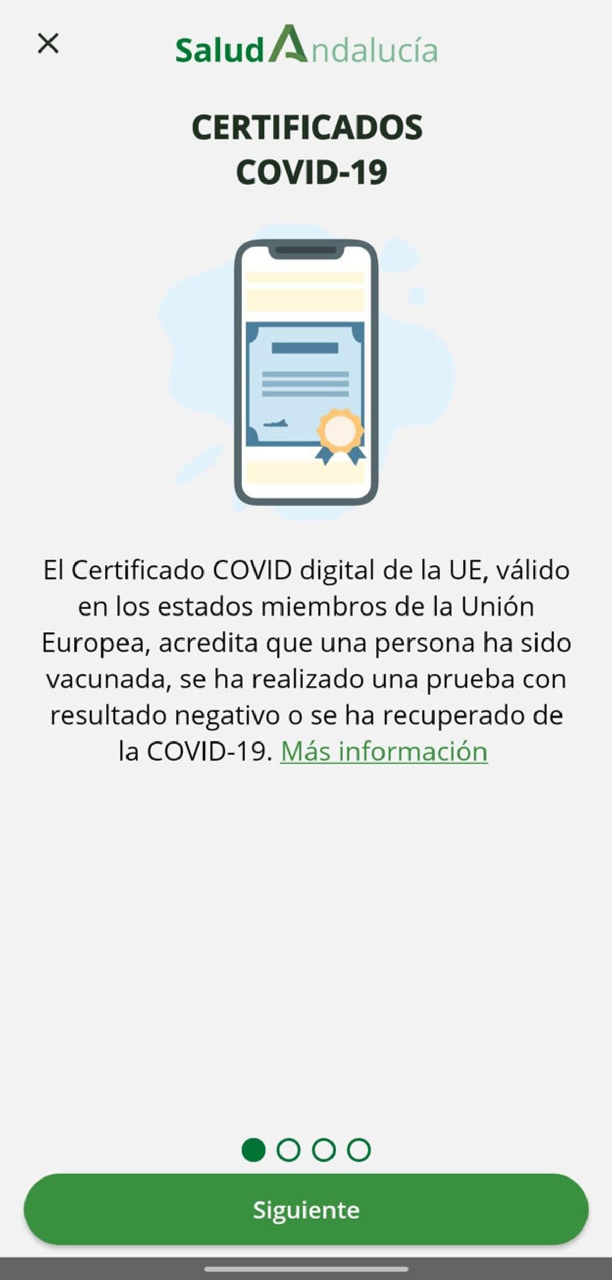 Certificado COVID Digital Salud Andalucía
