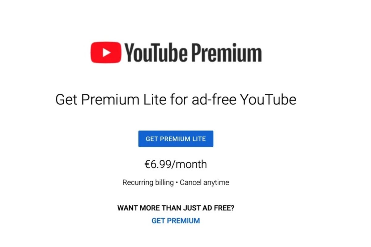 YouTube Premium Lite oferta