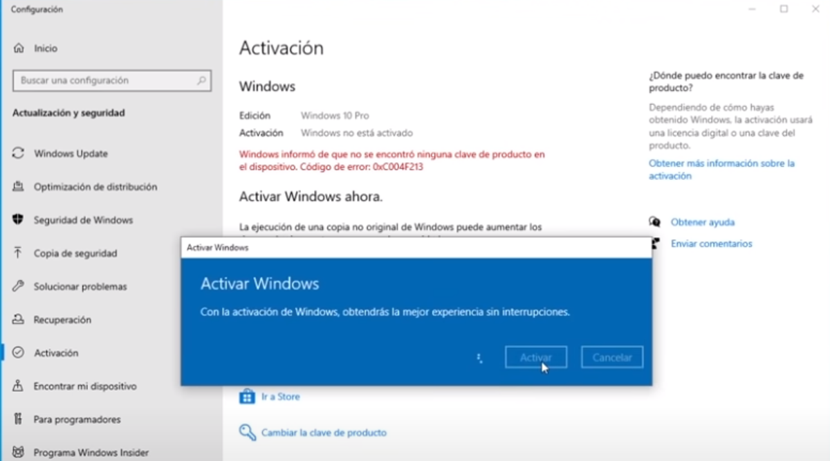 Activación de Windows 10 Pro de cdkeylord