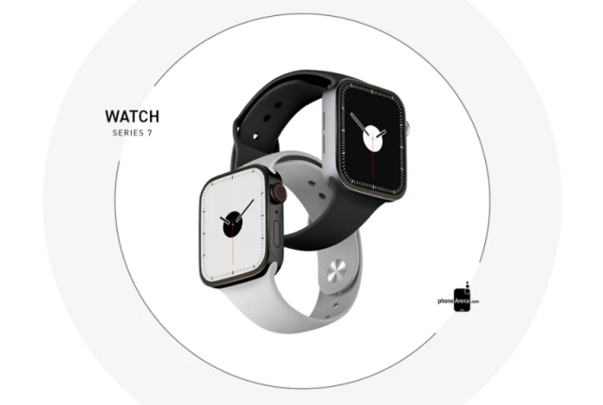 Concepto de Apple Watch Series 7 de41 mm y 45 mm,