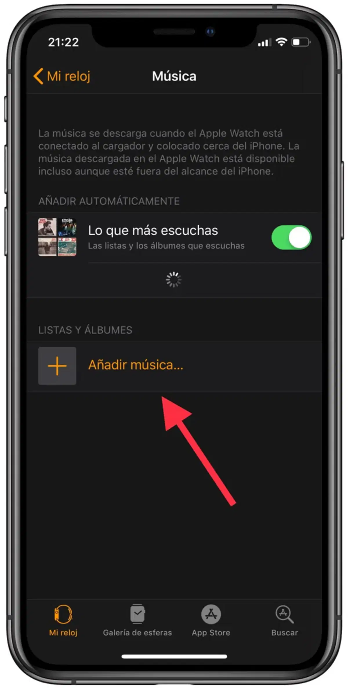 Añadir música en iPhone para Apple Music