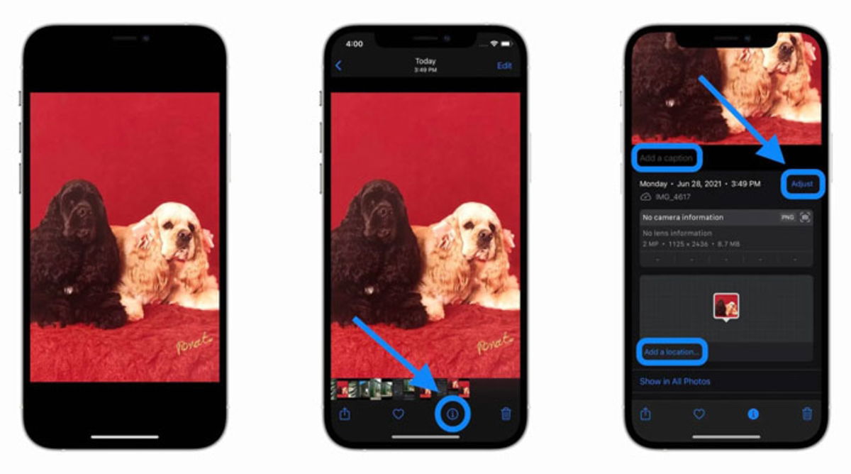 Cambiar ubicación y fecha fotos iOS 15