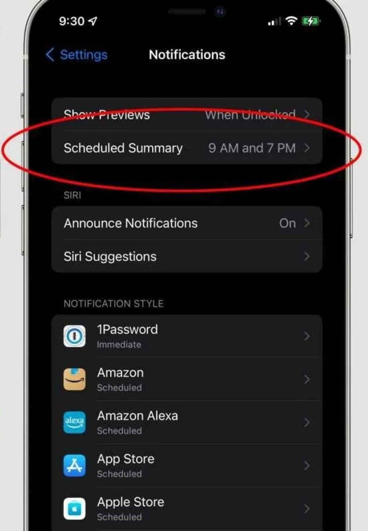 Resumen notificaciones iOS 15