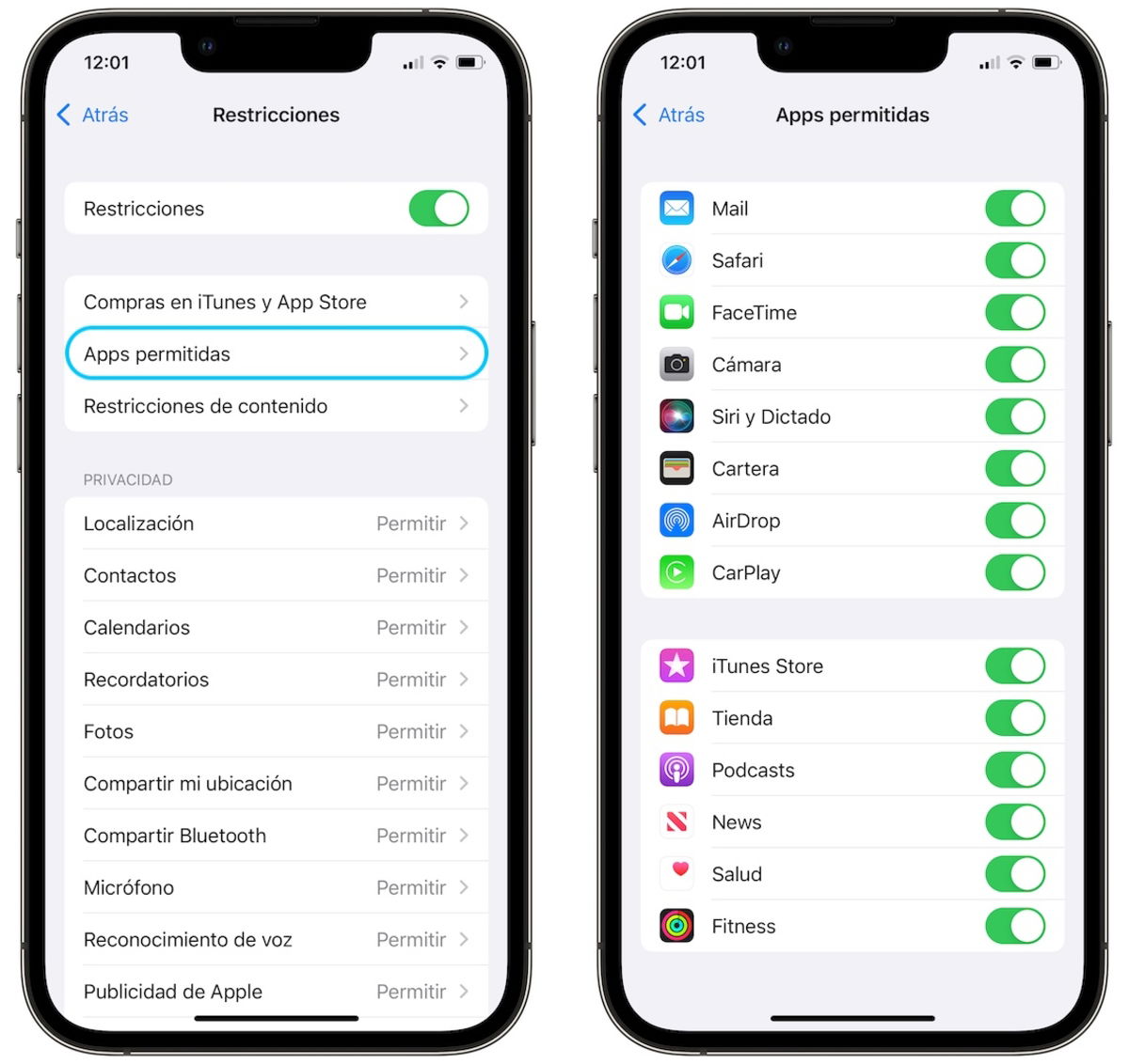 Bloquear apps y servicios del iPhone