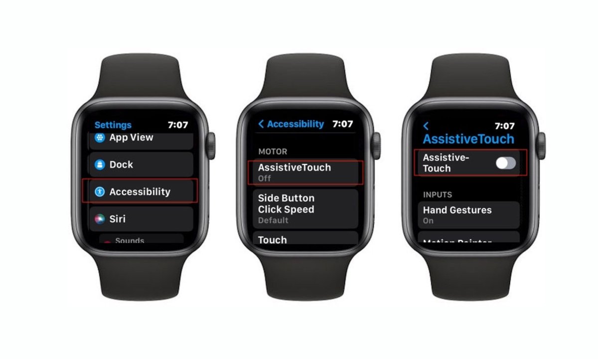 Activar AssistiveTouch desde Apple Watch
