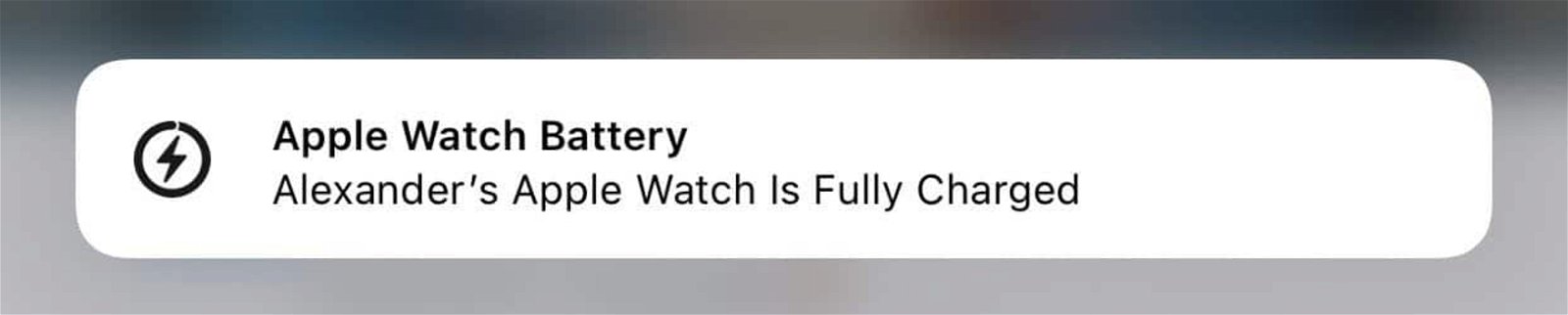 Notificación Apple Watch Cargado