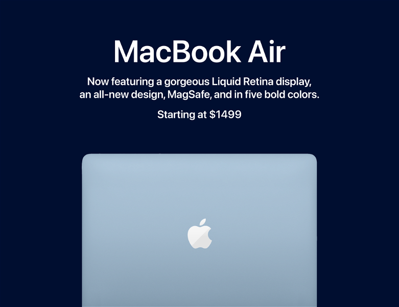 Concepto del nuevo MacBook Air (2022)