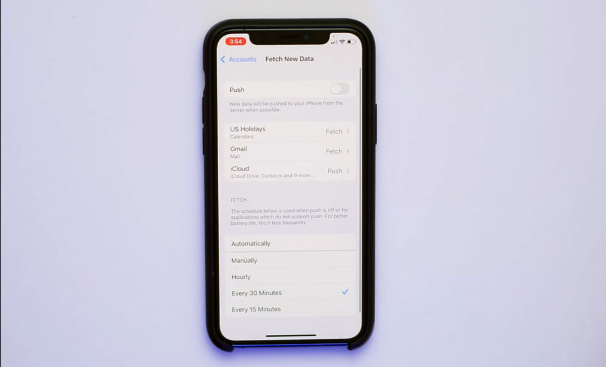 Desactivar notificaciones push correos iOS 15