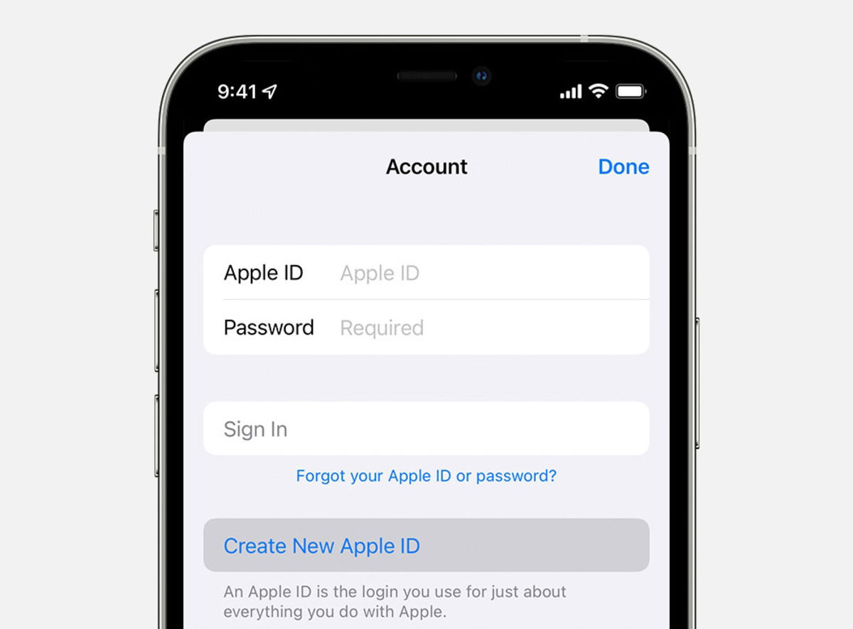 Create new Apple ID