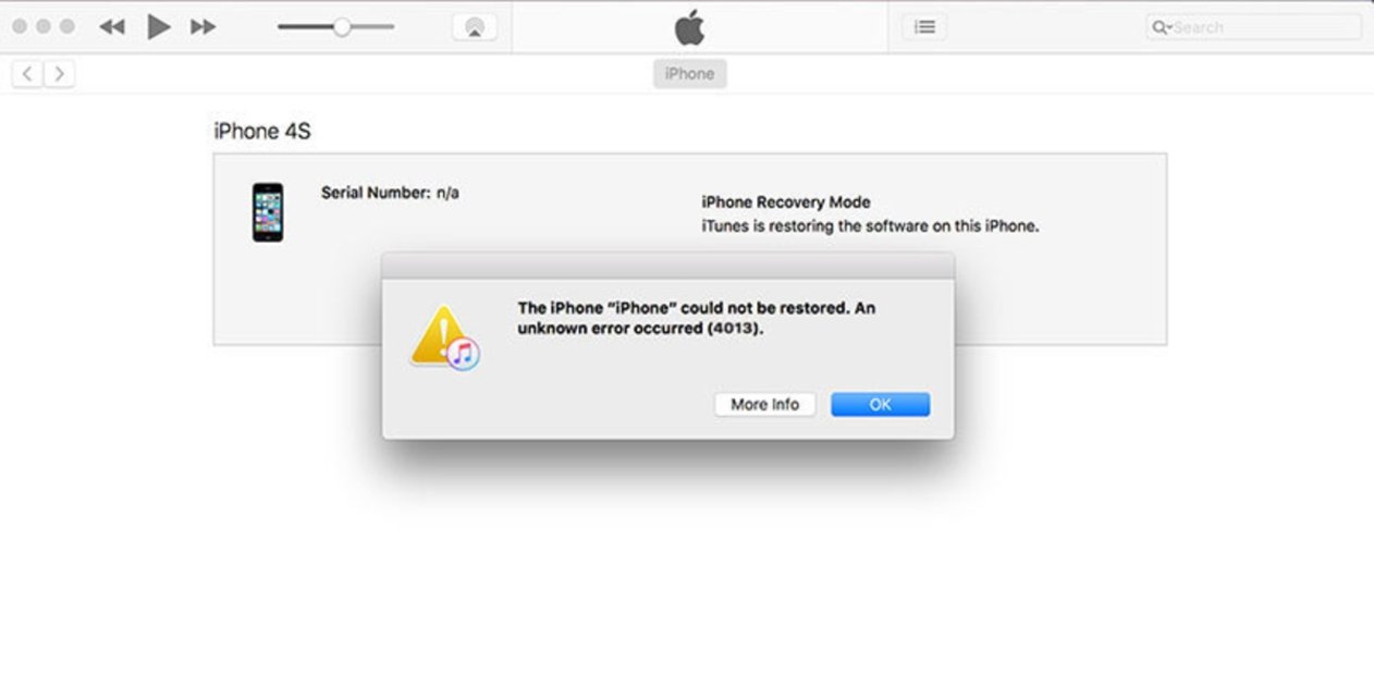 Error 4013 de iTunes al actualizar el iPhone