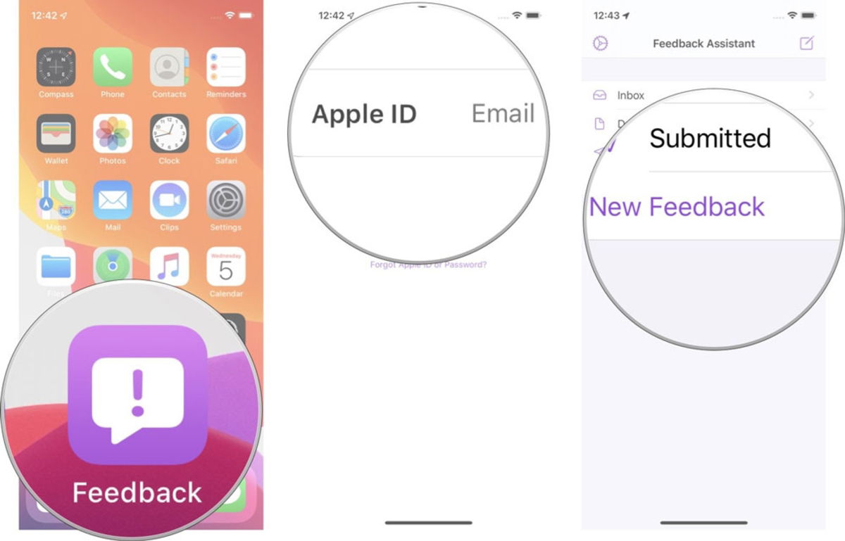 Reportar problemas Feedback beta iOS