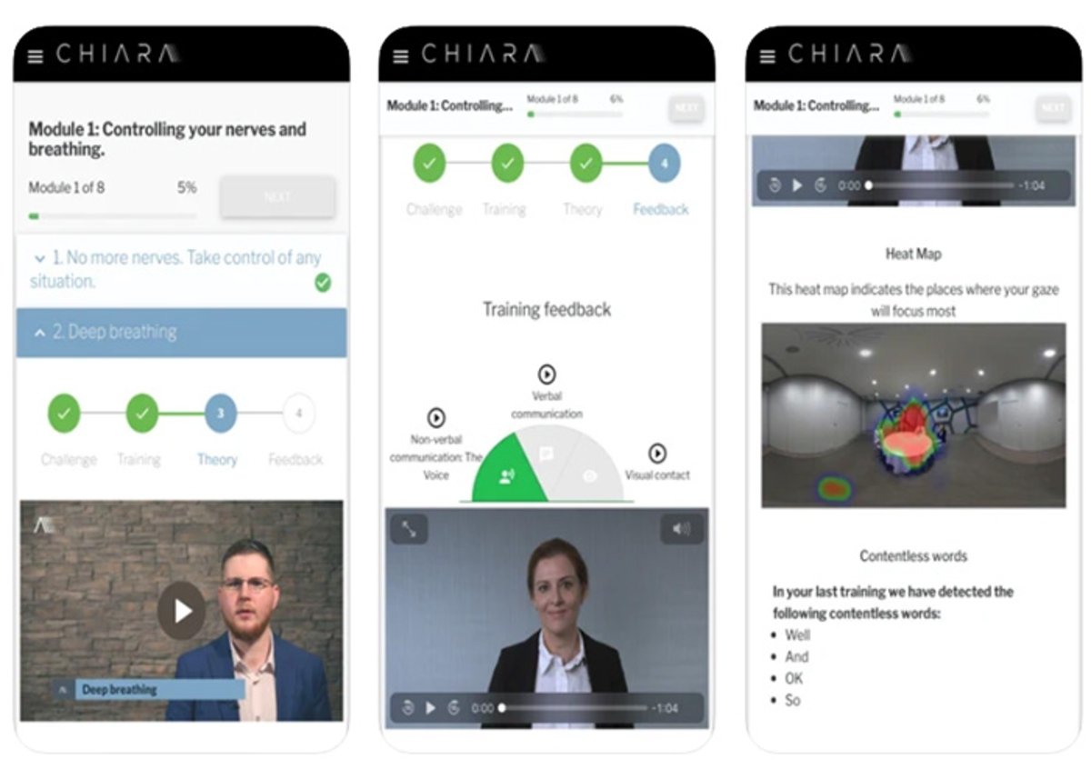 Chiara: software designed to speak in front of virtual people