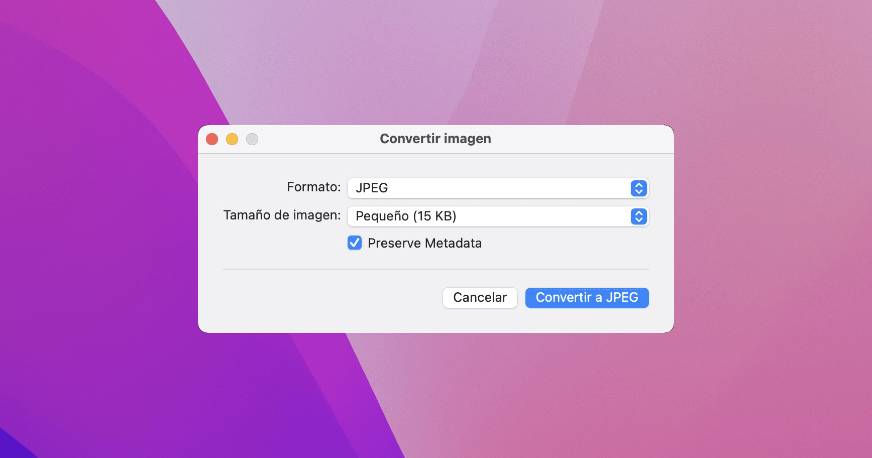 Convertir imagen macOS