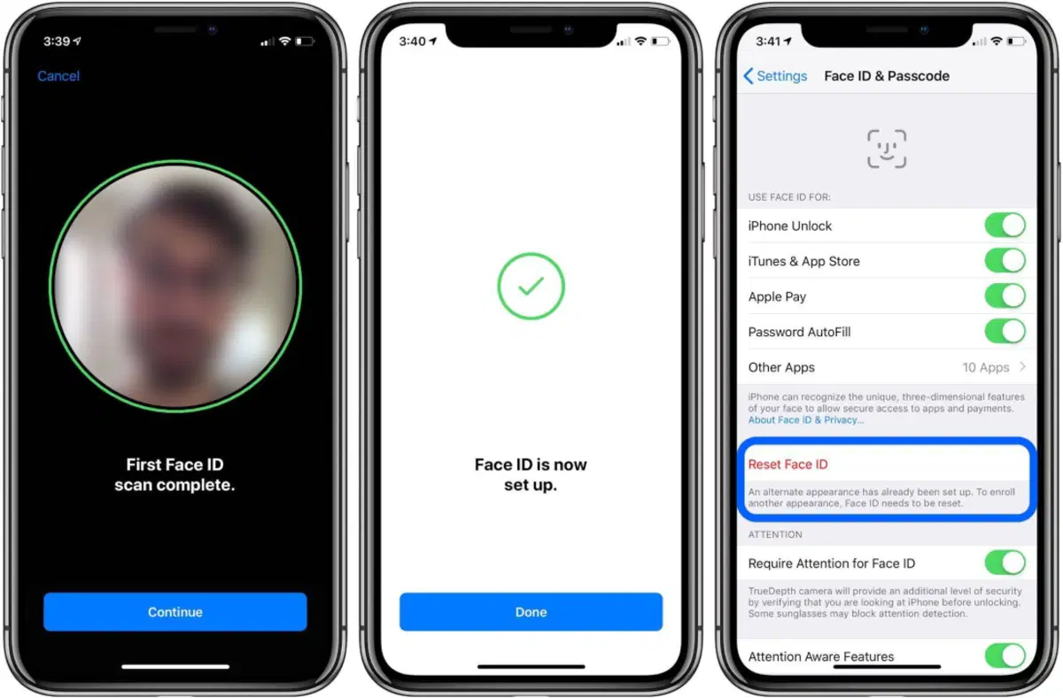 Face ID iPhone configuracion