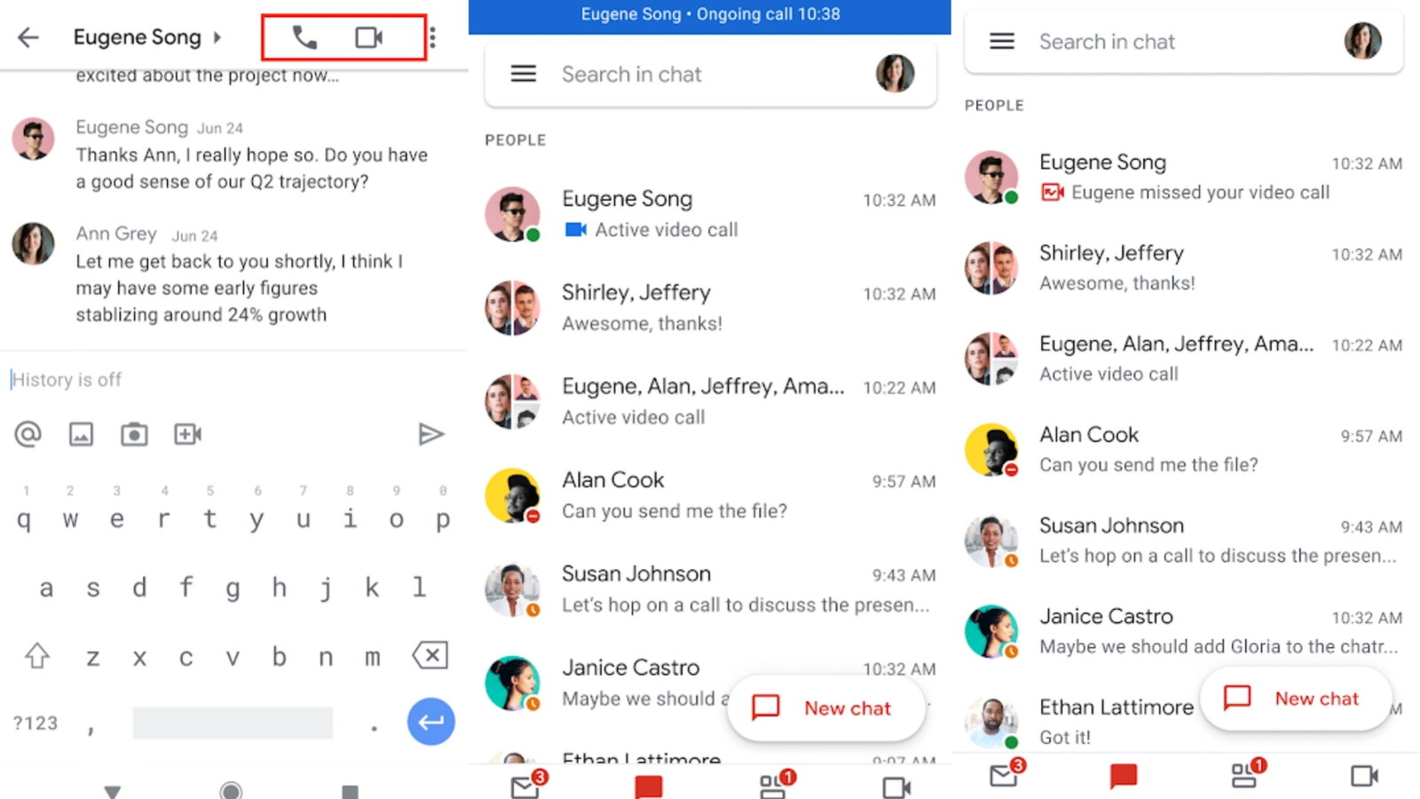 Gmail actualización iOS videollamadas