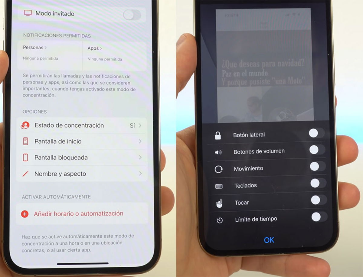 Configurar iPhone en modo invitado de acceso guiado