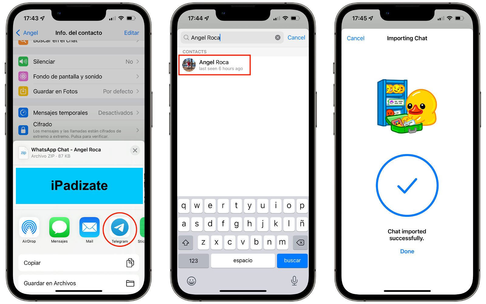 Exportar conversaciones individuales de WhatsApp a Telegram 2