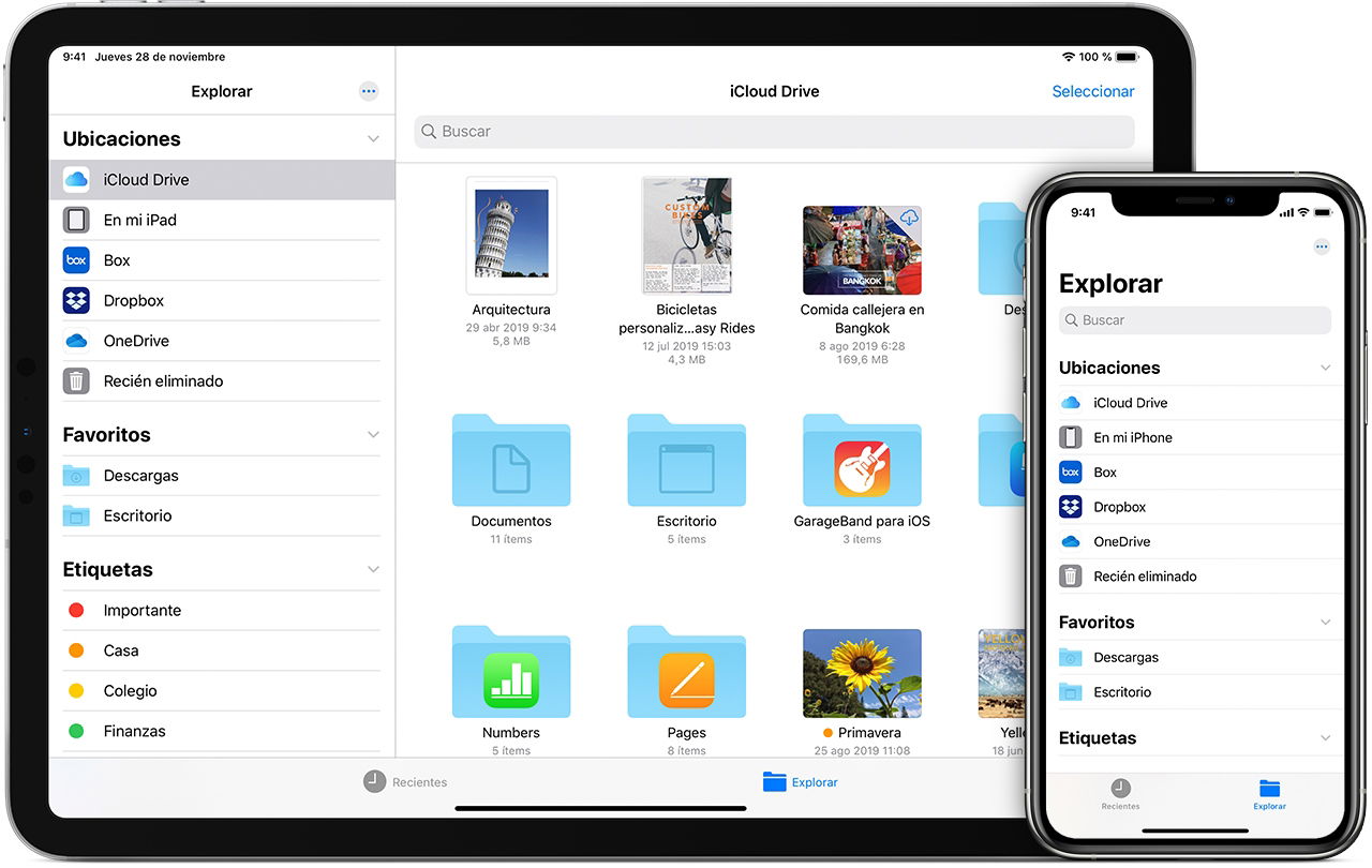 Aplicación de archivos para iPhone y iPad