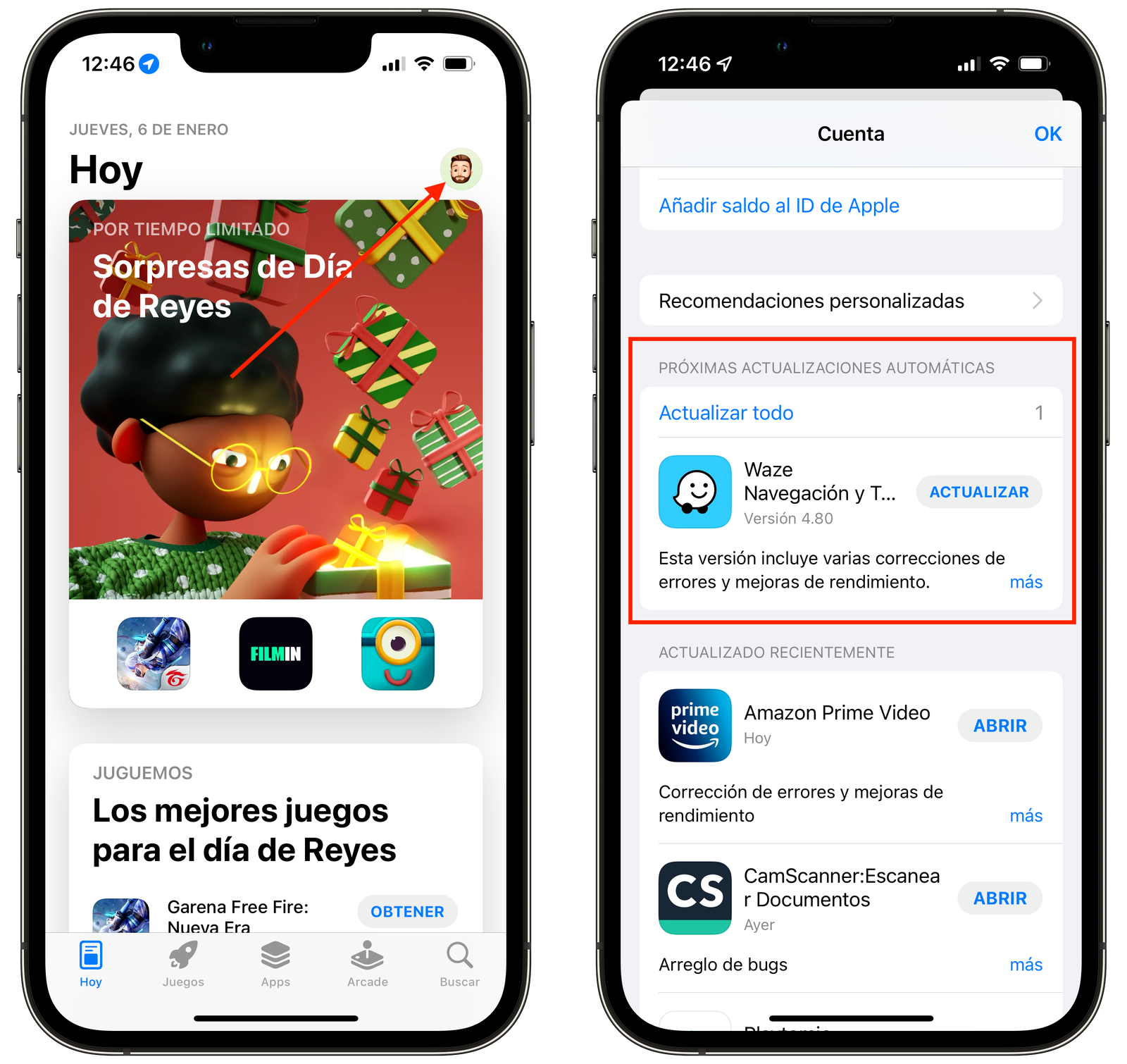 Ver si la app se está actualizando