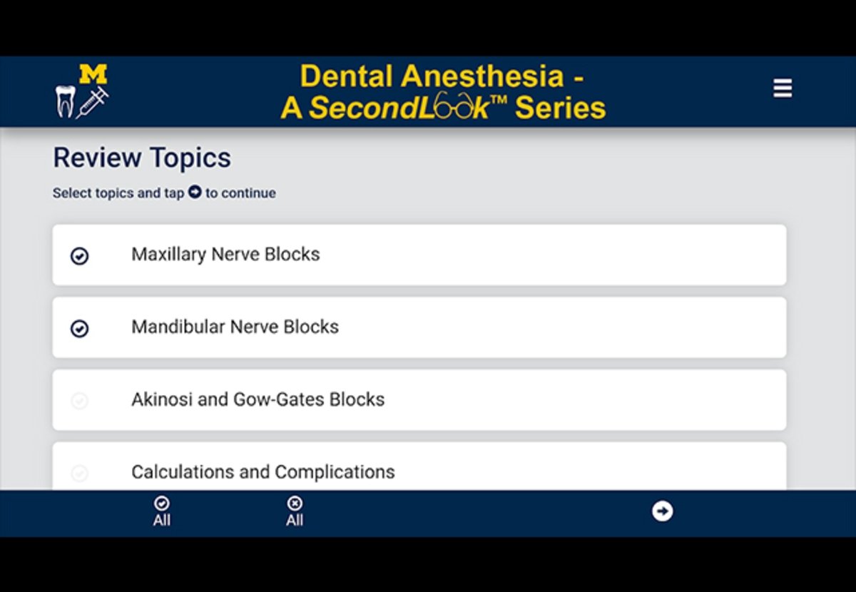 Dental Anesthesia-SecondLook: an app to learn dentistry