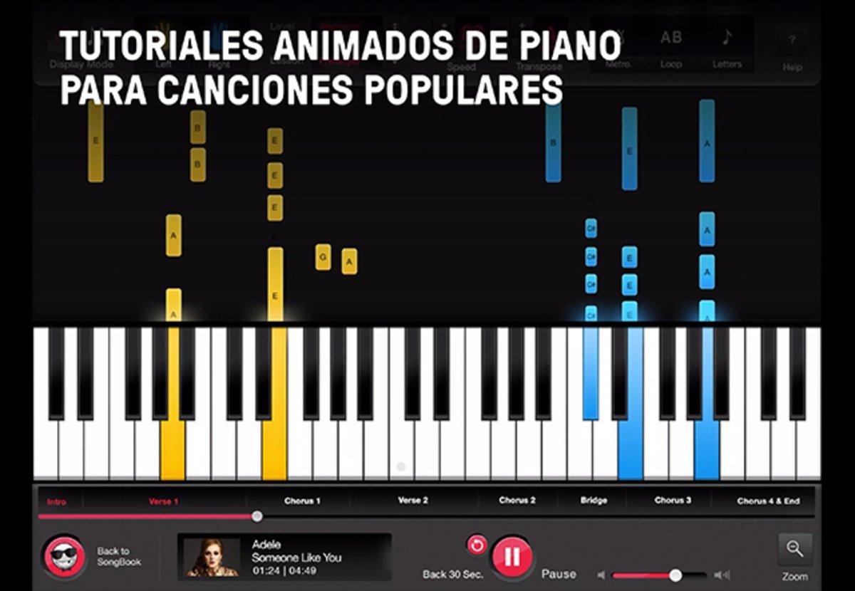 OnlinePianist: tutoriales animados de piano