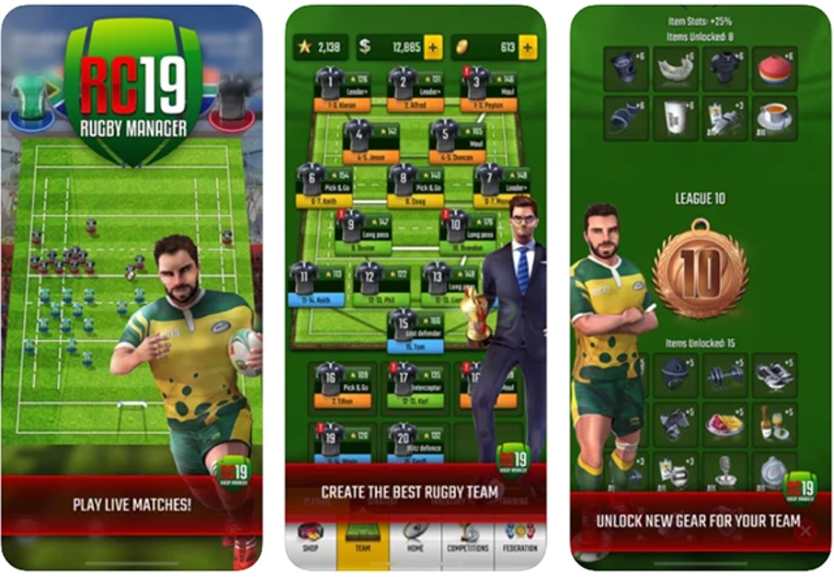 Rugby Champions 19: create your own rugby team