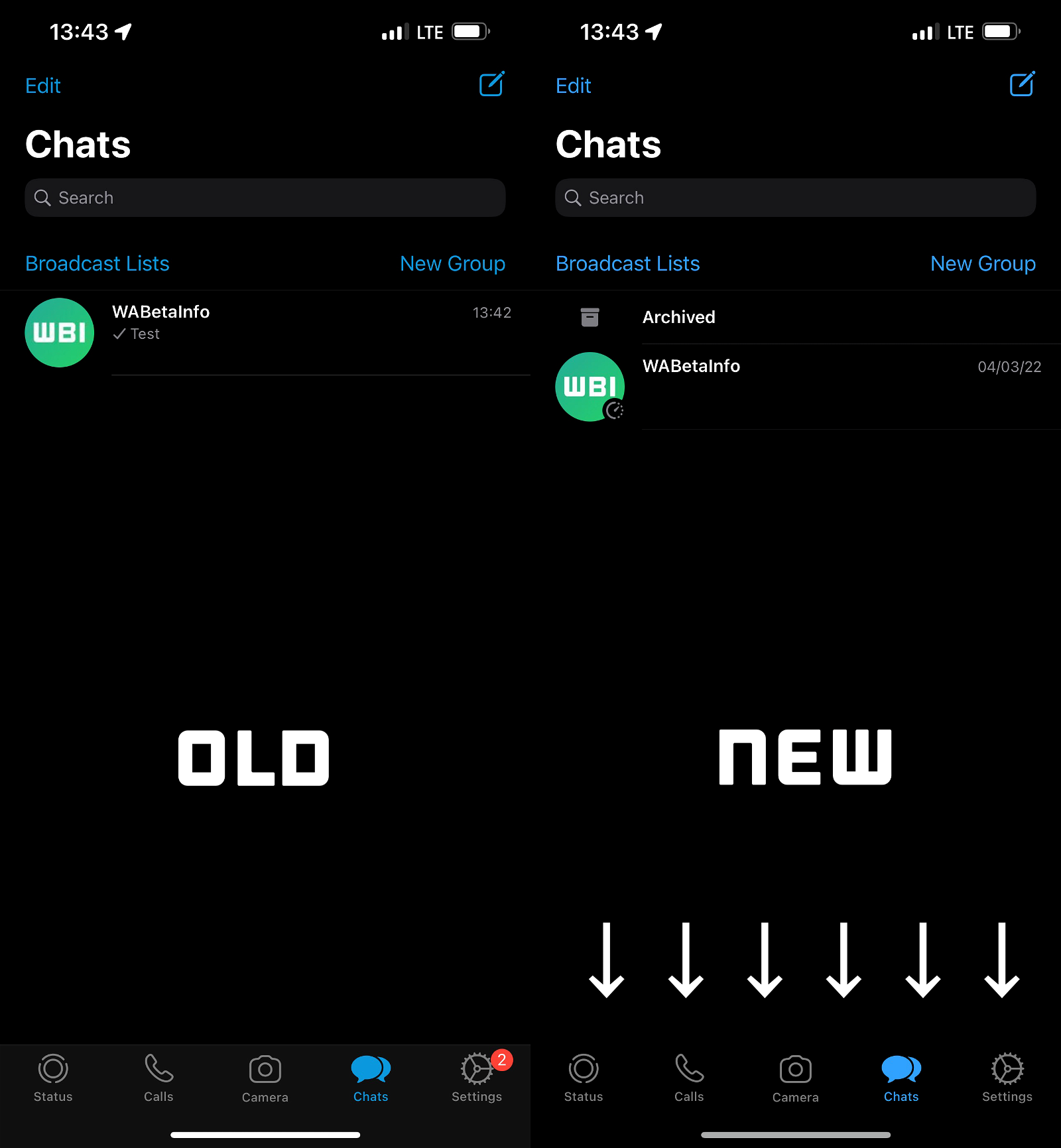 WhatsApp's new dark mode