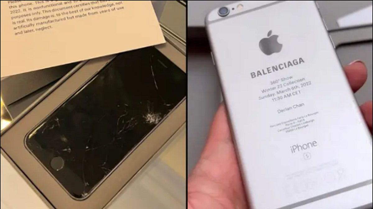 Balenciaga uses a broken iPhone as an invitation to a fashion show