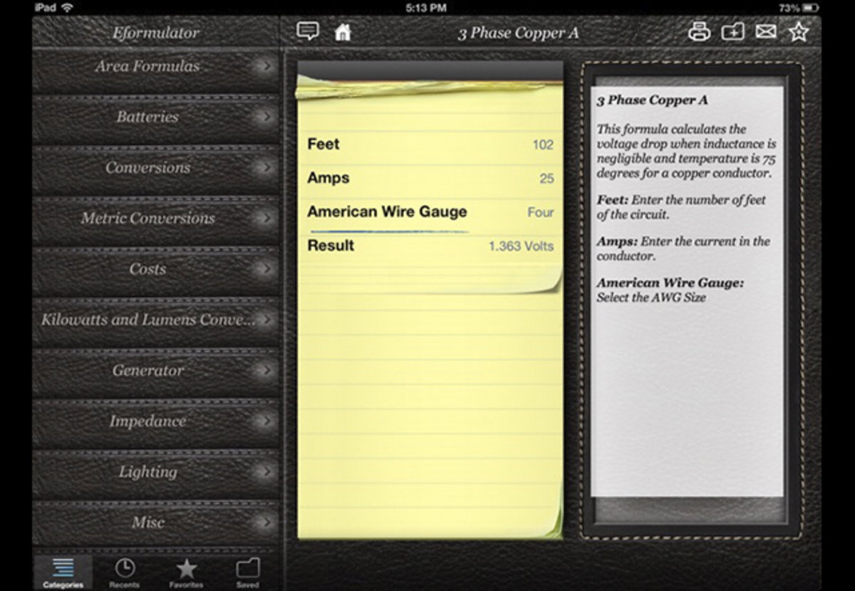 ‎Electrical Formulator: calculadora de disseny elèctric