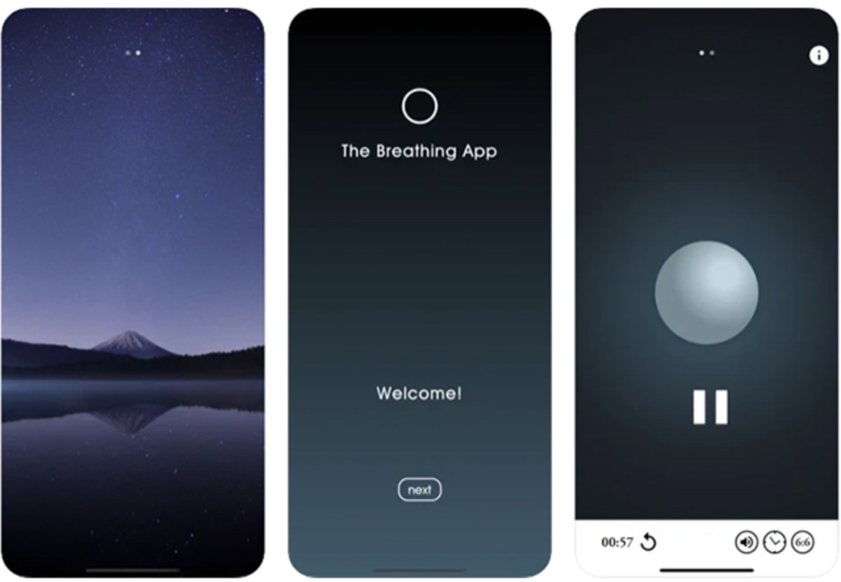 Alcanza un ritmo de 5 a 7 respiraciones por minuto con ‎The Breathing App