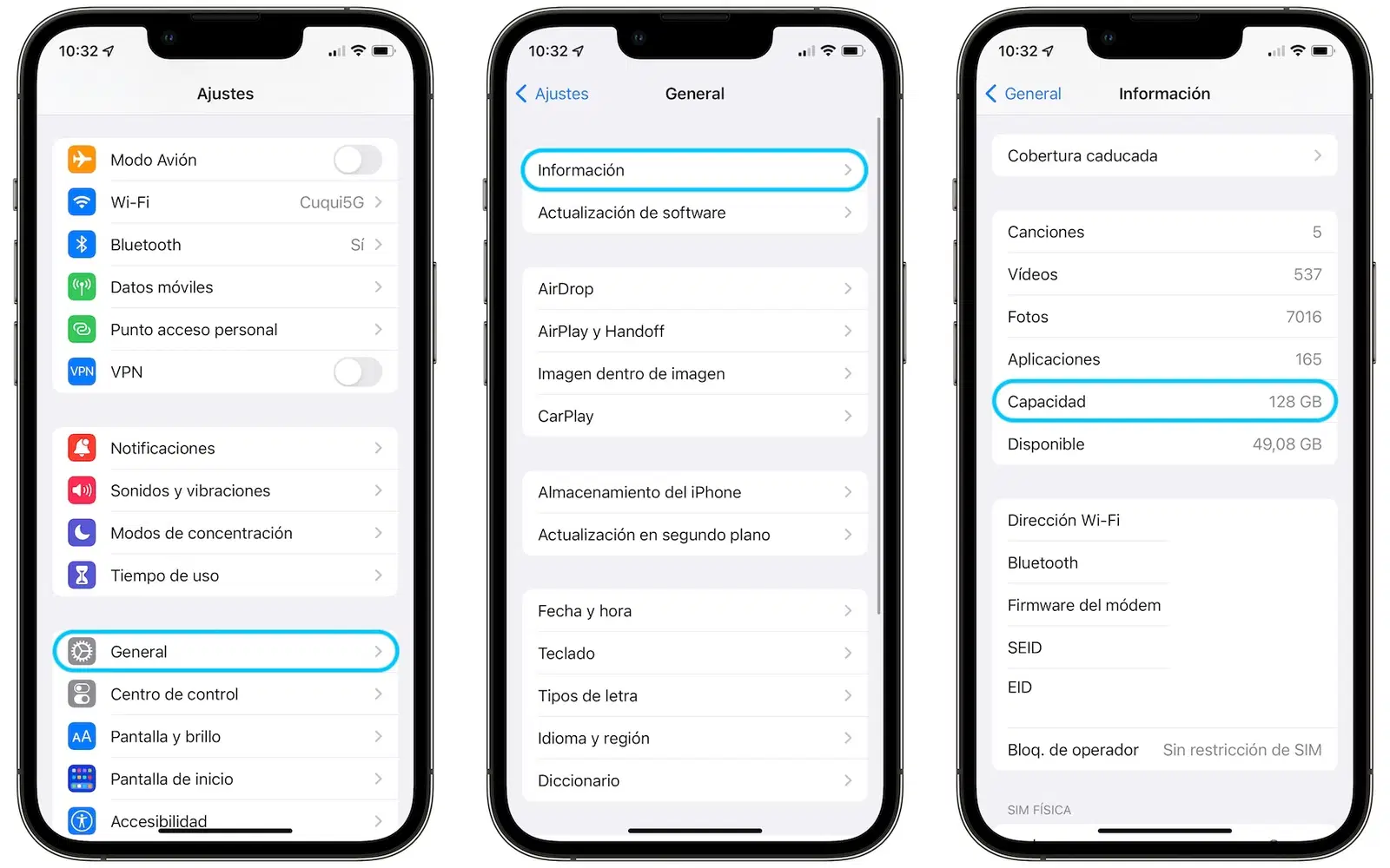 Capacidad de almacenamiento del iPhone: ¿128 GB, 256 GB, 512 GB o 1 TB?