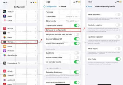 Pasos para conservar la configuración de la cámara