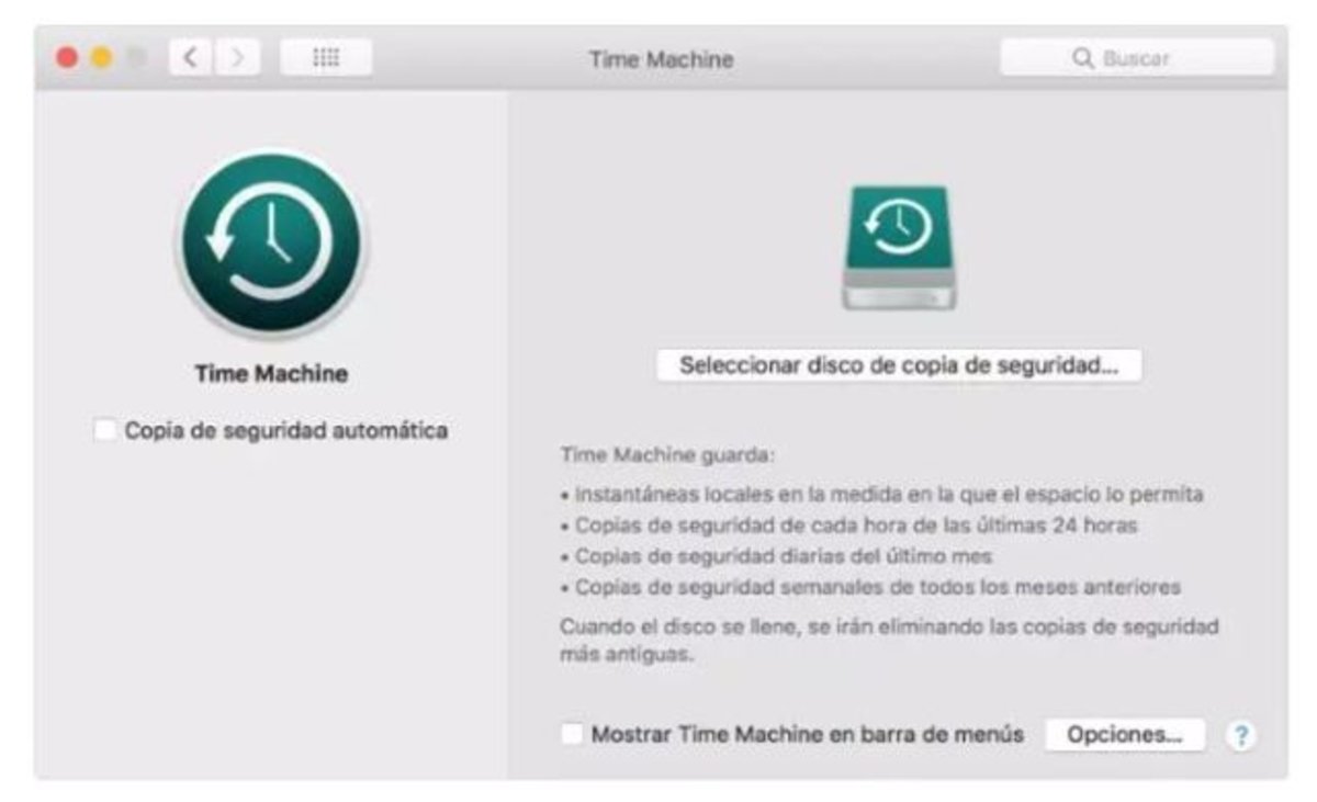 TimeMachine es una aplicación nativa de Mac