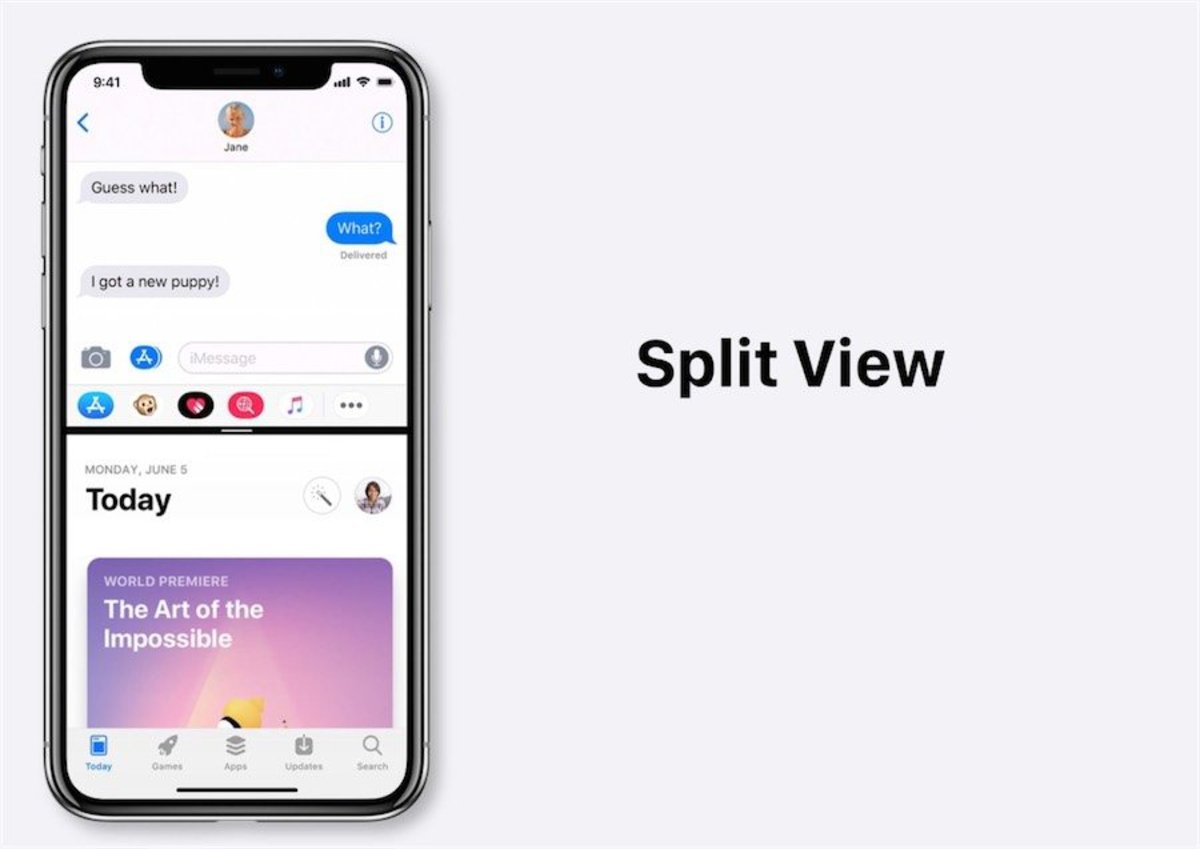 split view iPhone concept