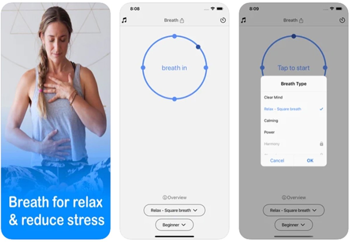 ‎Breathe to Relax Pranayama App: ejercicios de respiración para combatir el estrés