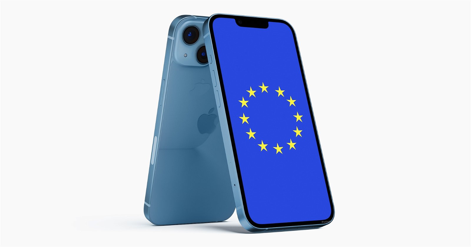 iPhone con la bandera de Europa