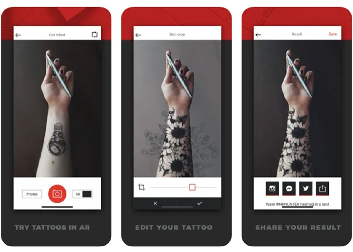 INKHUNTER Try Tattoo Designs: diseños de tatuajes sobre la piel