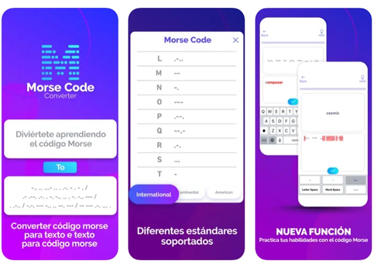 Transmision de Codigo Morse: una app para aprender, convertir y transmitir código Morse