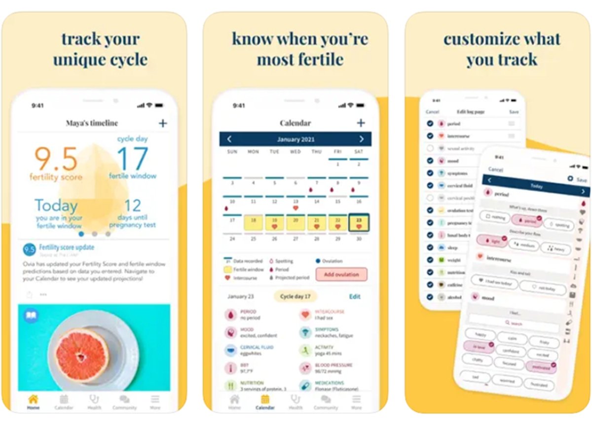 Ovia Fertility & Cycle Tracker: una de las mejores apps para controlar tu ciclo menstrual