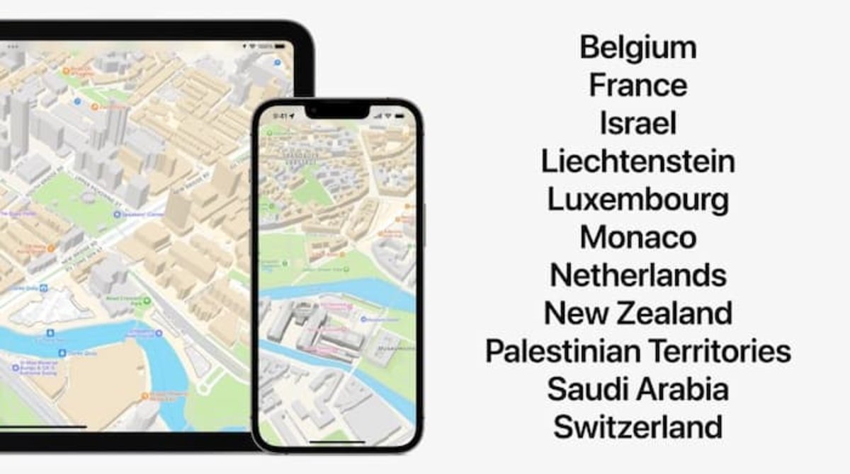 Parte de los países donde se extenderá el rango de cobertura de Apple Maps