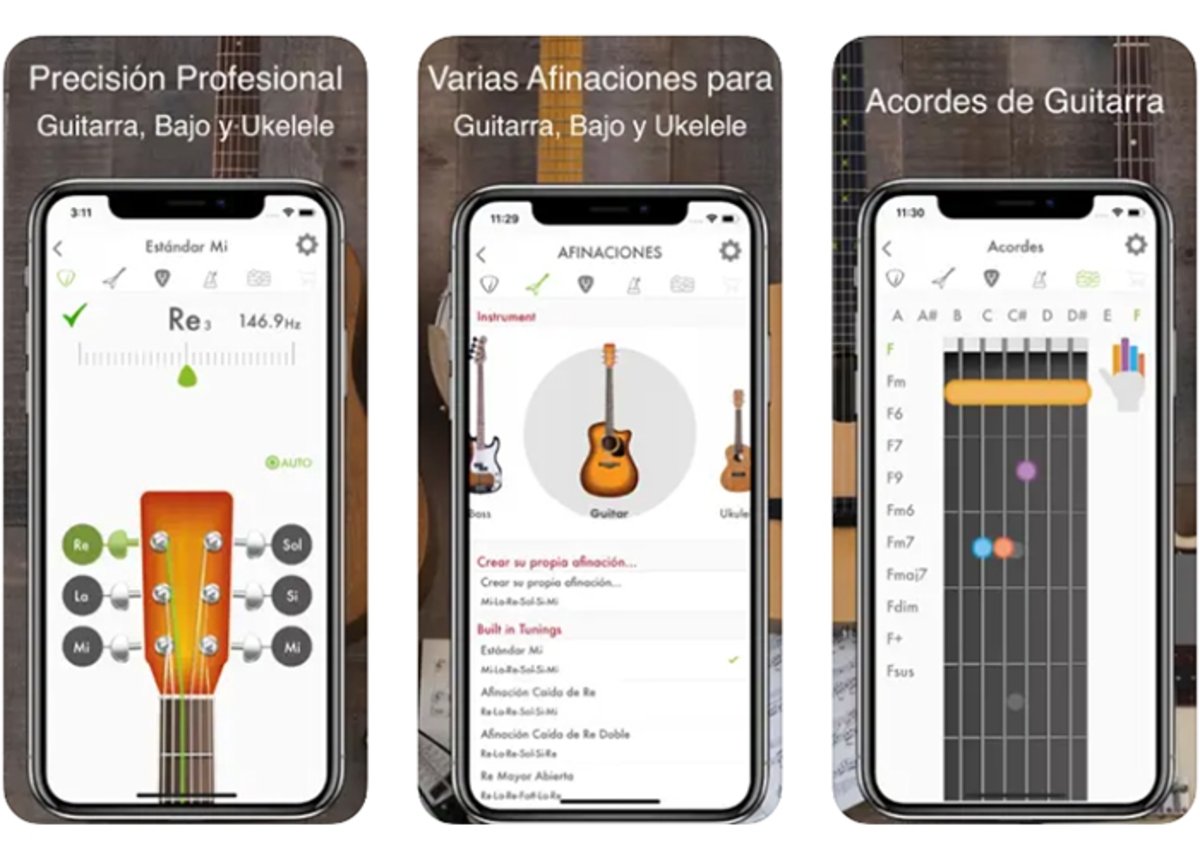 Varias afinaciones para guitarra en un mismo lugar con esta app