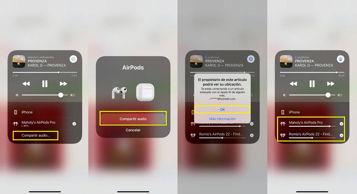 Airpods conectados a online iphone