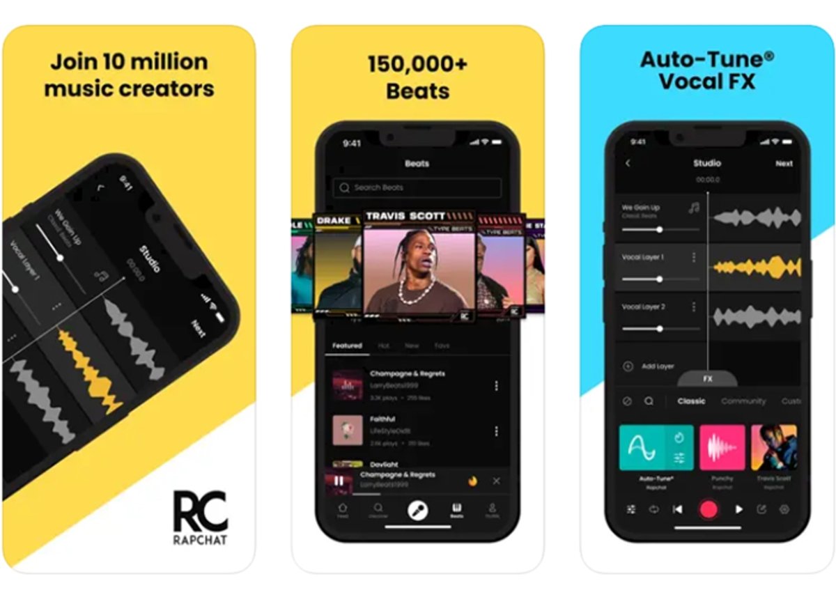 Rapchat Auto Tune Music Studio: estudio profesional móvil para aprender rap desde iPhone