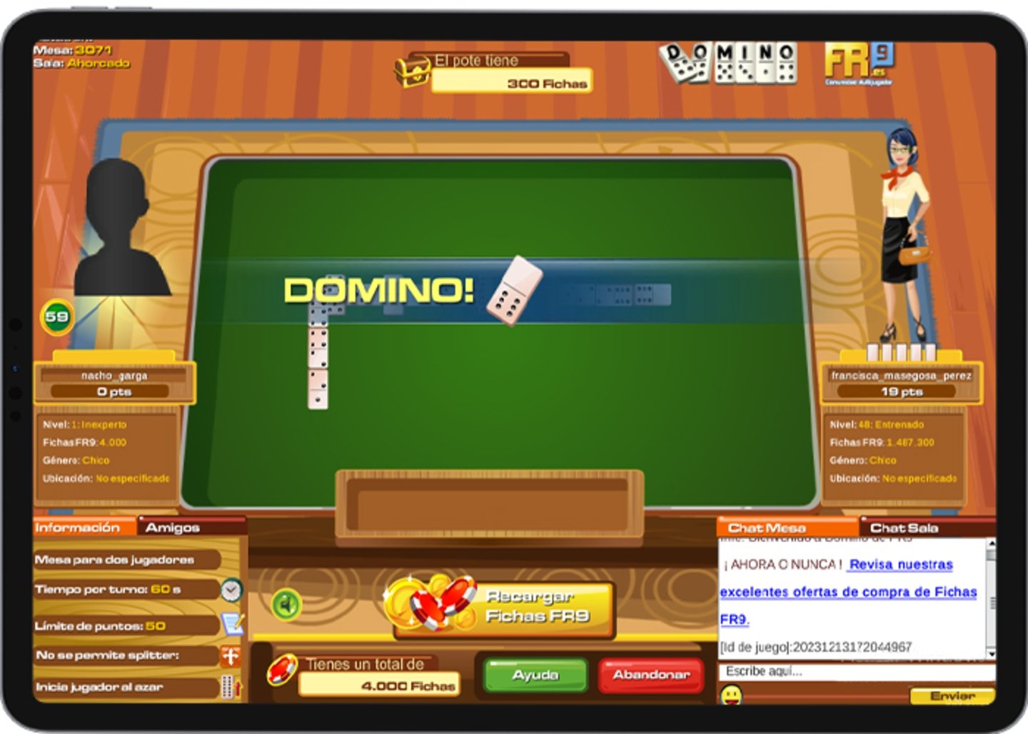 jugar domino con Domino Fr9.es