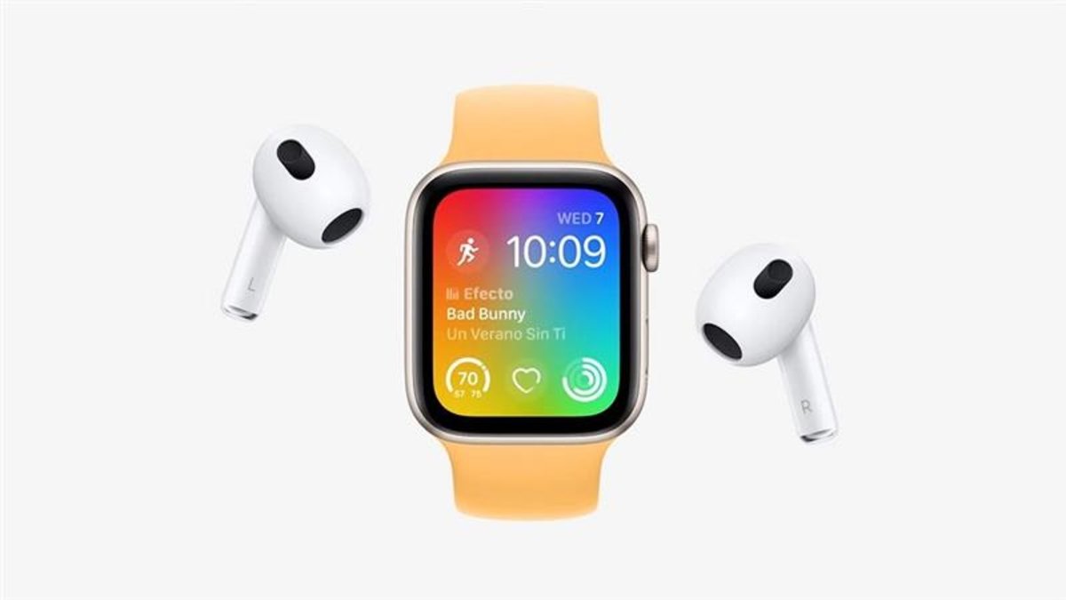 Apple Watch SE 2 con AirPods 3