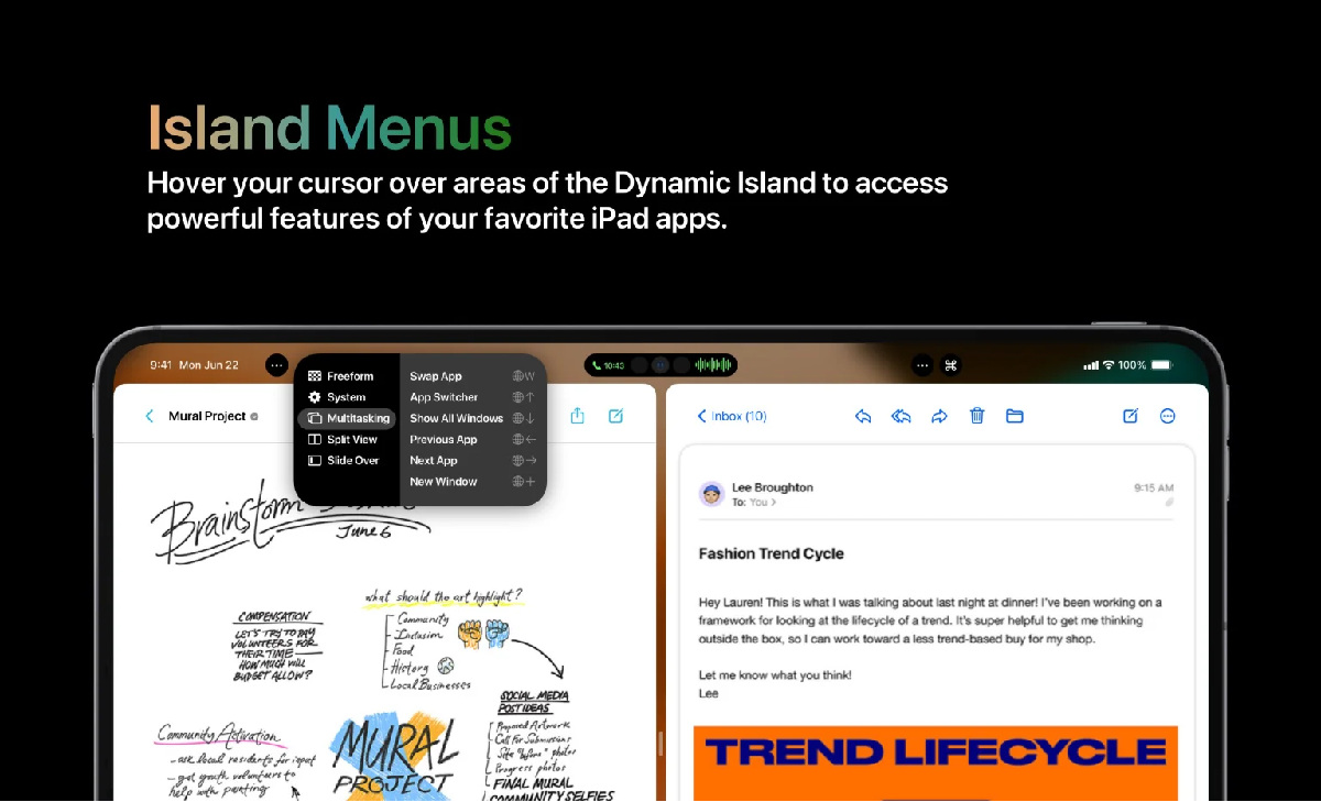 ¿Cómo luciría la Dynamic Island del iPhone 14 Pro en el iPad?