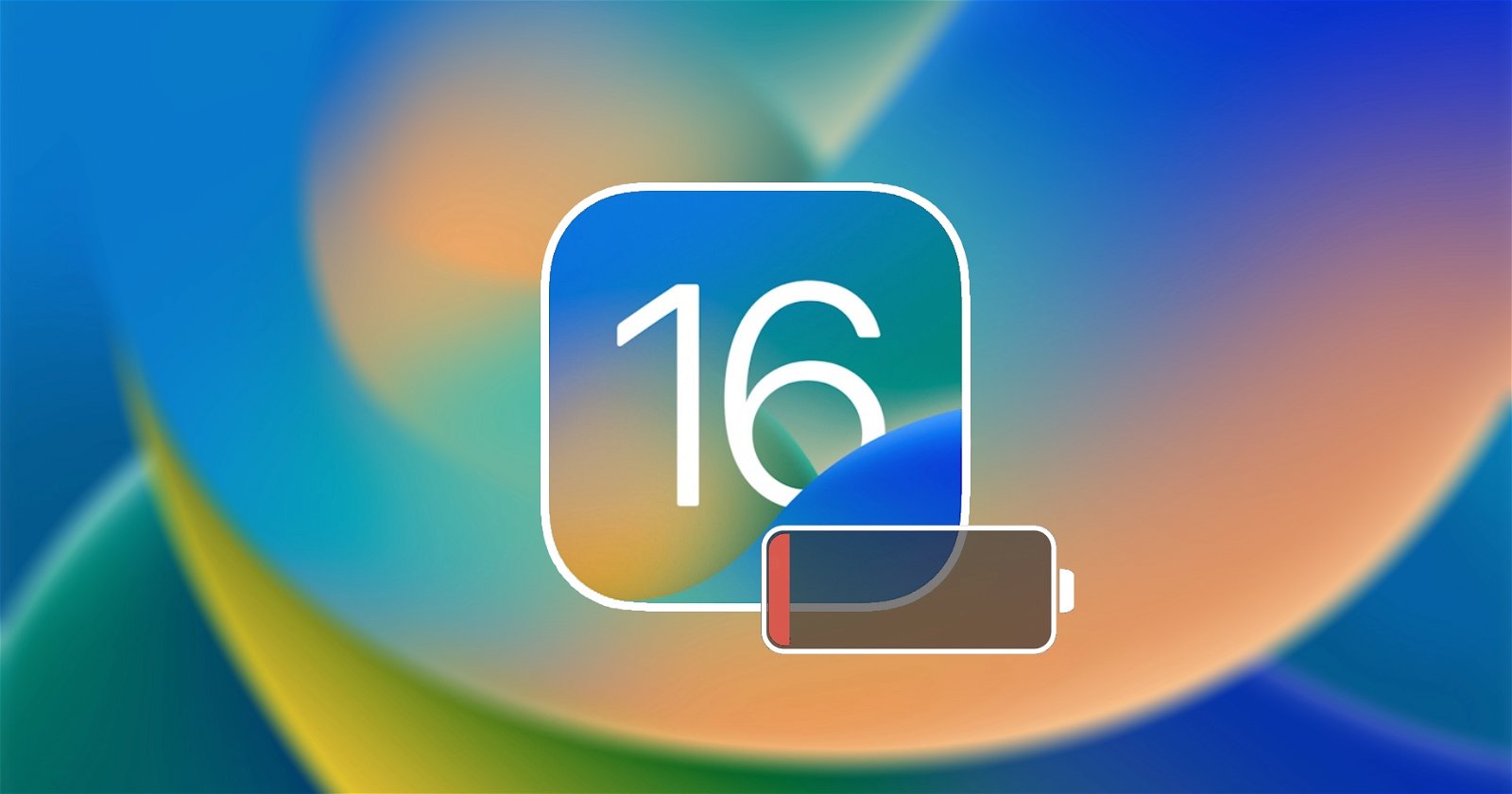 iOS 16 y un icono de batería baja
