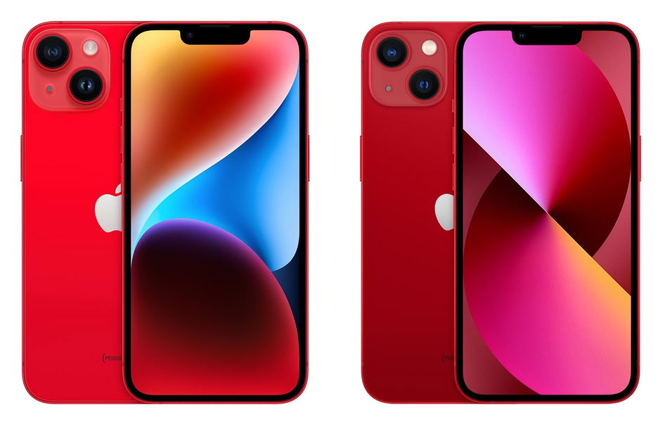 iPhone 14 vs iPhone 13 en rojo