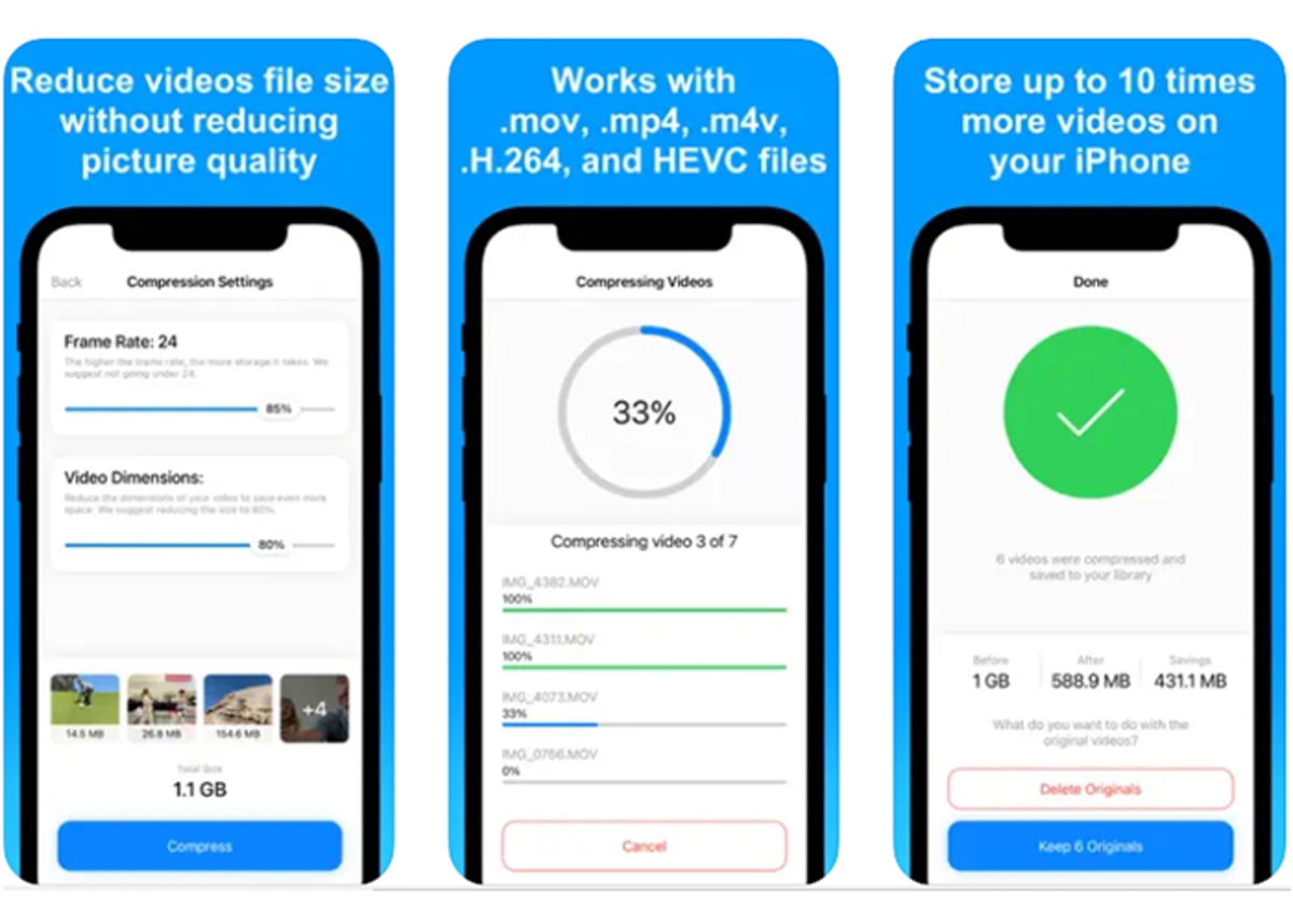 Compress Videos & Resize Video: comprime hasta un 90% los archivos