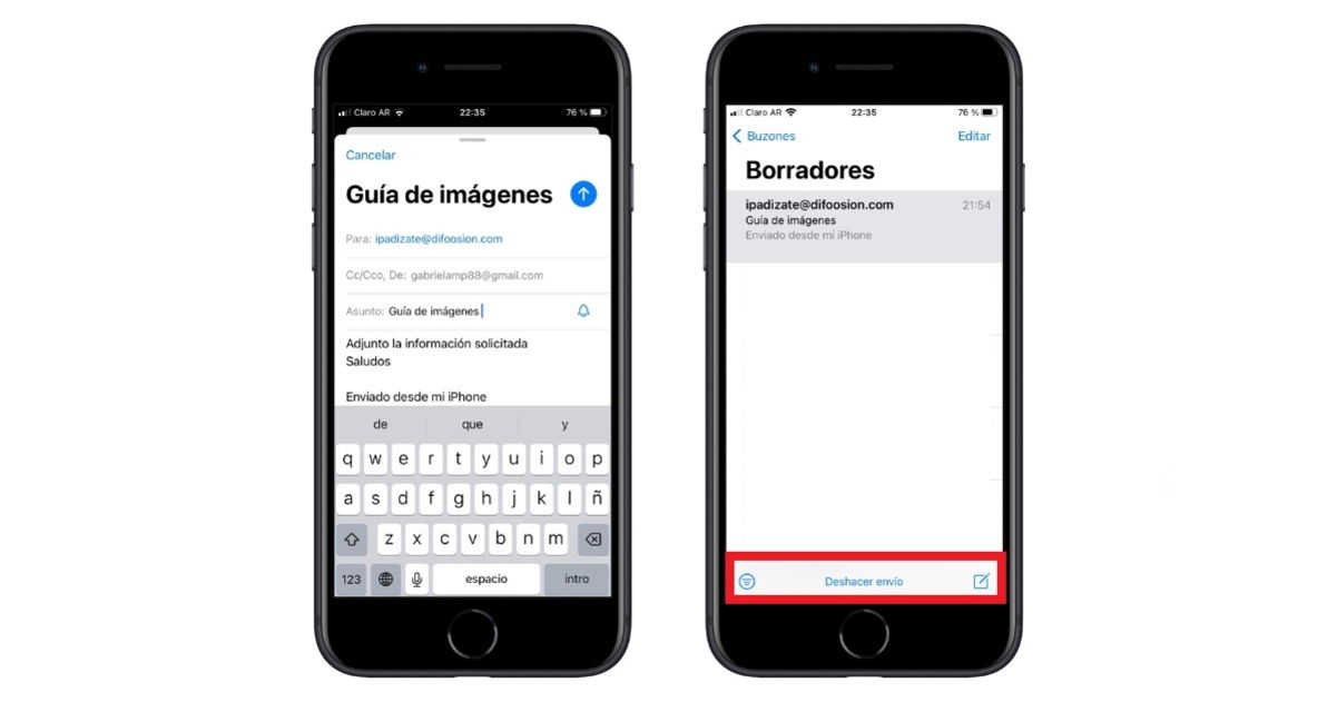 Cómo programar, recordar o deshacer el envío de un mail en el iPhone